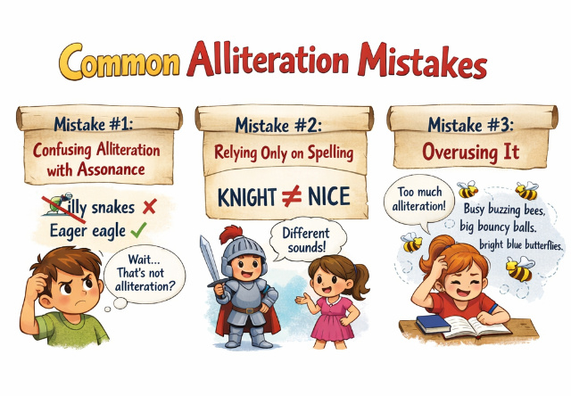 common mistakes to avoid while identify and using alliteration in academic writing