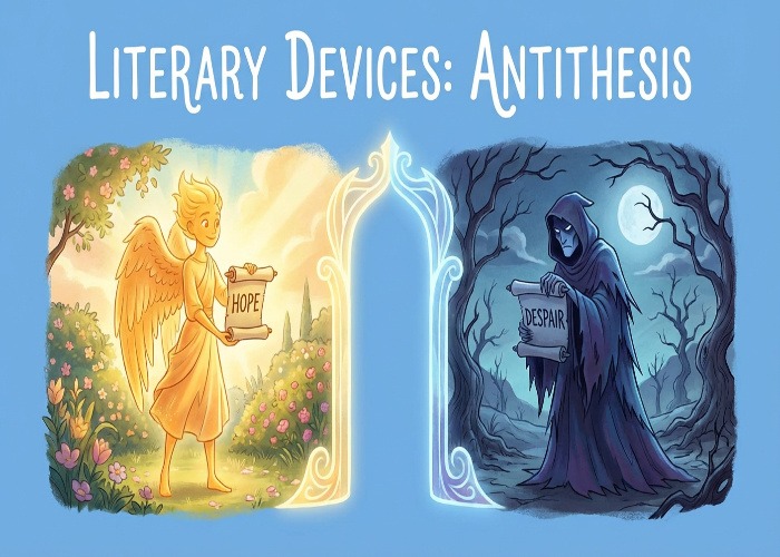 antithesis guide with examples and step by step process to identify antithesis literary devices for stidents