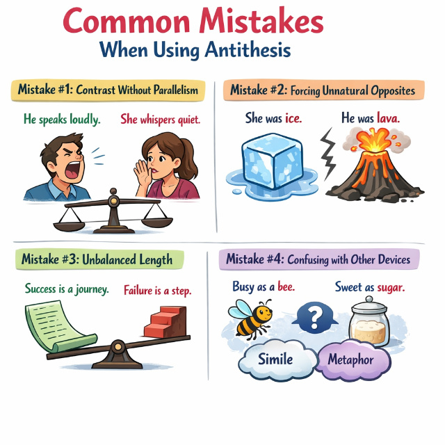 4 common mistakes for students when using antithesis