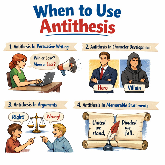 Key tips for student about how to identify antithesis in different formats of writing