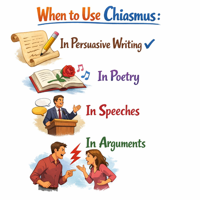 Detailed description on when to use chiasmus in academic writing