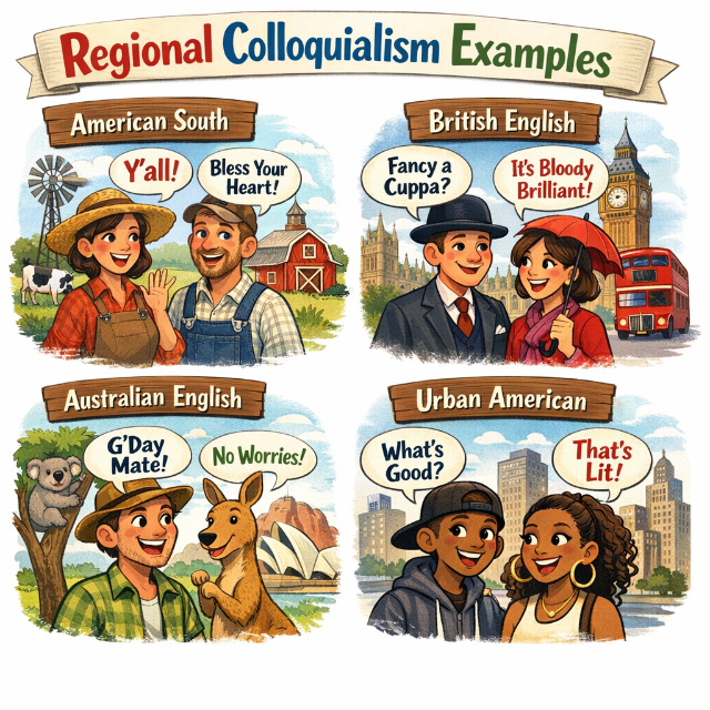 regional colloquialism dialects example