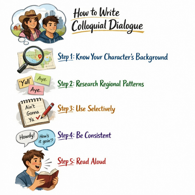 Step by Step guide on how to write colloquial dialogue for students